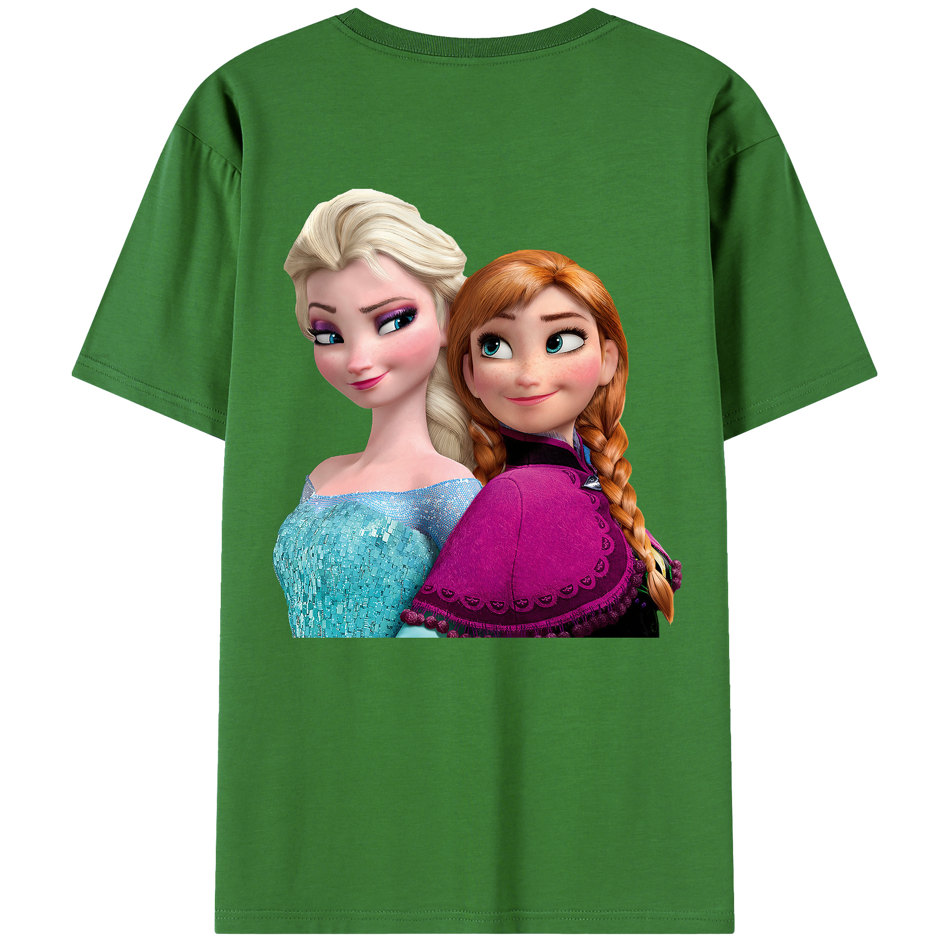 （画像用） アナと雪の女王 アンナ エルサ Frozen Anna Elsa レディース半袖Tシャツ(バックプリント)